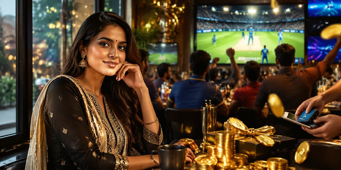 Woman playing mobile cricket betting app in kurti